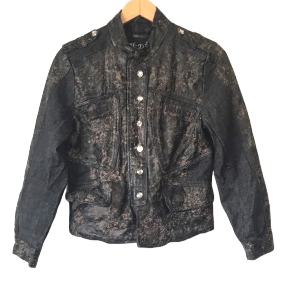 H & D Classic Leather Collection Black Jacket Woman’s  black rustic